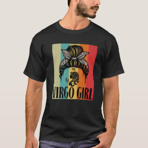 Camiseta Virgo Girl Cute Woman Face Zodiac Sinal Funny Birt