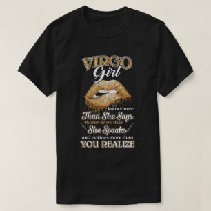 Camiseta Virgo Girl Sabe Mais Do Que Diz Em Agosto De Setem