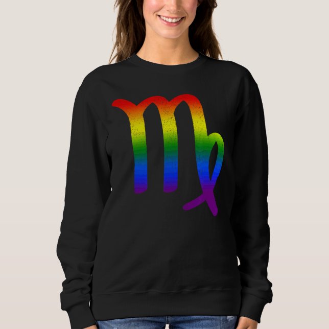 Camiseta Virgo Lgbt Sinal Zodiac Lgbt Orgulho Arco-Íris Gay (Frente)