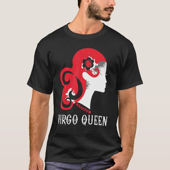 Camiseta Virgo Queen Zodiac Sinal Astrologia Feliz Aniversá (Frente)