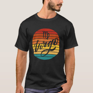 Camiseta Virgo Retro Colorir Sinais Zodiac Sunset Personali