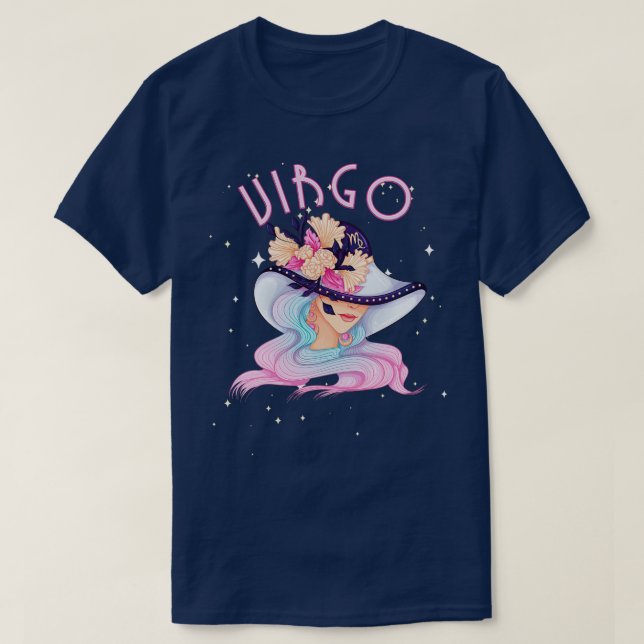 Camiseta Virgo Zodiac - Símbolo Horoscópio Aniversário Taro (Frente do Design)