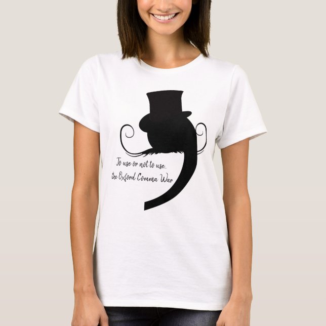 Camiseta Vírgula Vilã, Debate da Vírgula de Oxford (Frente)