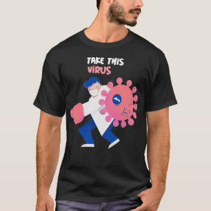 Camiseta Virologia Engraçada Médico Vírus de Luta