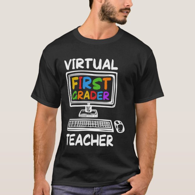 Camiseta Virtual 1st Grade Teacher Distance Learning Back t (Frente)