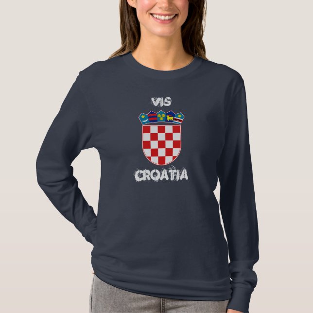 Camiseta Vis, Croácia com brasão de armas (Frente)