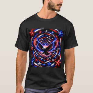 Camiseta Visão Americana Espiral – Águia Patriótica Óptica