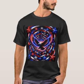 Camiseta Visão Americana Espiral – Águia Patriótica Óptica