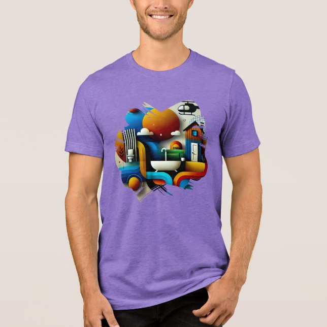 Camiseta Visão caleidoscópica - Padrão de Abstrato psíquico (Frente)