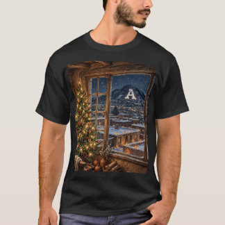 Camiseta Visão da Janela de Natal do Antigo Pueblo A Montan