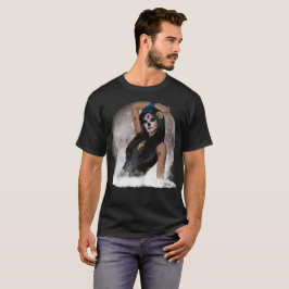 Camiseta Visão de Crânio de Açúcar Olhos Azuis Lua Cheia