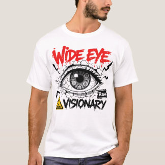 Camiseta Visão de Olho Largo Gráfico de Streetwear Bruto