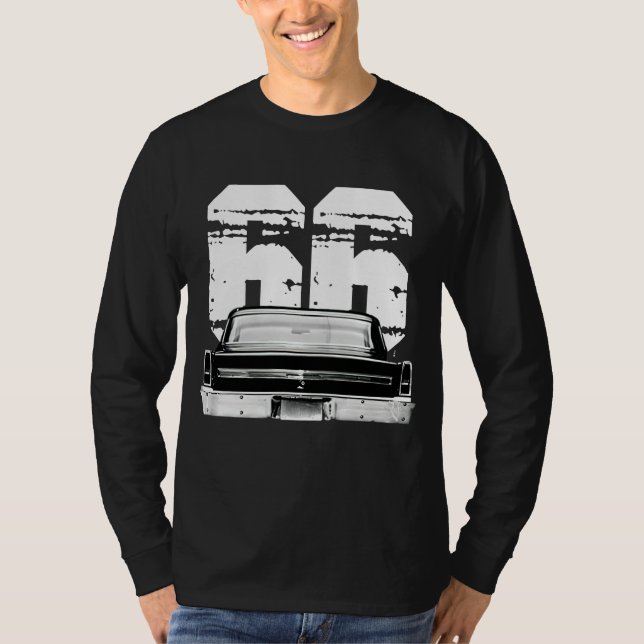 Camiseta Visão de trás de Chevy Nova de 1966 com ano (Frente)