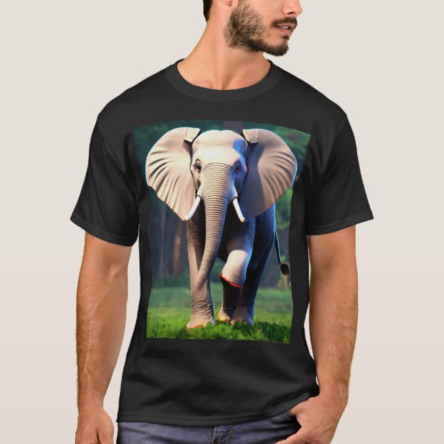 Camiseta "Visão do Elefante 3D: Tee Animado" (Frente)