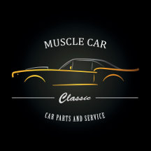 Visão frontal de carro muscular clássico com desig