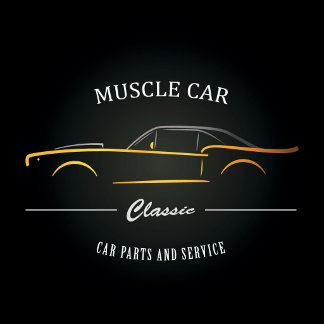 Camiseta Visão frontal de carro muscular clássico com desig