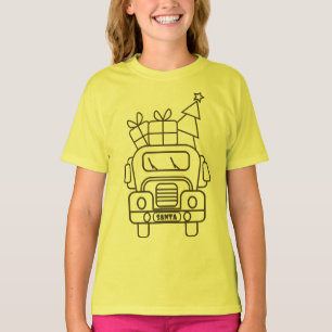 Camiseta Visão geral da frente do carro de Papais noeis de
