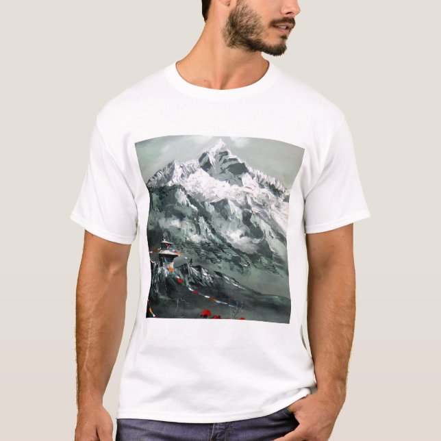 Camiseta Visão Panorâmica Do Campo De Base Everest (Frente)