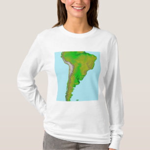 Camiseta Visão topográfica da América do Sul