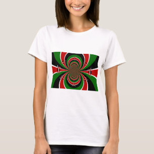 Camiseta Visão Vibrante do Quênia: Arte Espelhada de Bandei