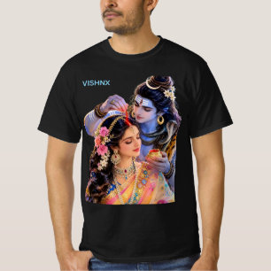Camiseta VISHNX Amor Divino Senhor Shiva e Parvati Gráfico