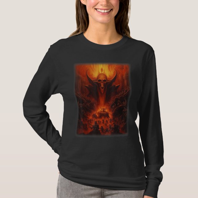 Camiseta Visions of Hell Satan Devils Demons Monster Skelet (Frente)