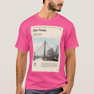 Camiseta Visita a São Paulo Brasil (Poster de viagens)