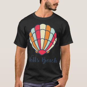 Camiseta Visita Distante Maine Wells Férias de Praia Scallo