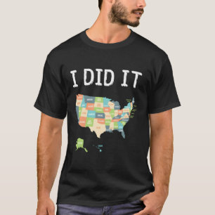 Camiseta Visitado Todos Os 50 Estados Usa Map For Viagem