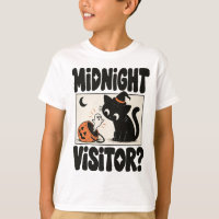 Visitante da Meia-Noite Gato Preto Halloween