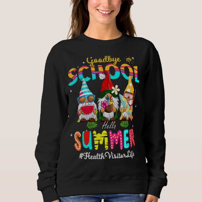 Camiseta Visitante de Saúde Gnome Goodbye School Hello Summ (Frente)