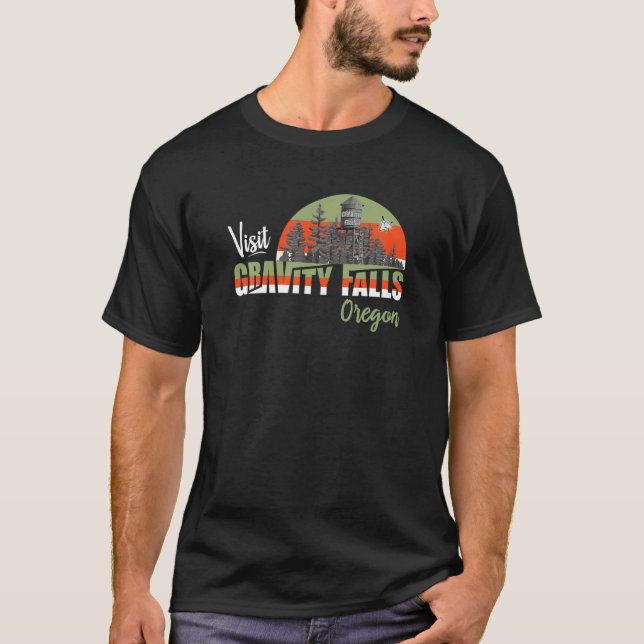 Camiseta Visitar Gravidade Cai Em Oregon - Lar Do Mistério  (Frente)