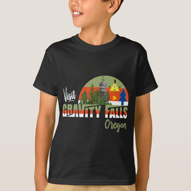 Camiseta Visitar Gravity Falls Oregon - Lar do Mistério S (Frente)