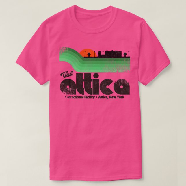 Camiseta Visite a prisão Ática Retro Turística Souvenir (Frente do Design)