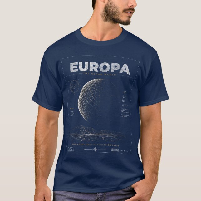 Camiseta Visite o Espaço de Viagem do Projeto Europa (Frente)