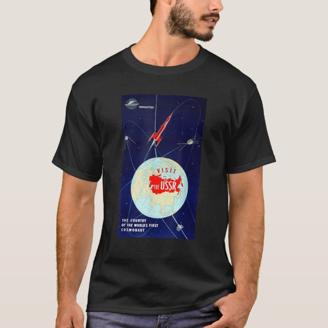 Camiseta Visite o Intourist da União Soviética KGB, Retrato (Frente)