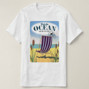 Camiseta Visite o Oceano "Vá de avião"