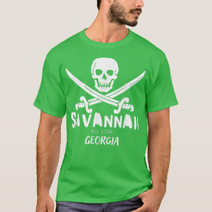 Camiseta Visite Savannah, Geórgia com Pirate Flag Souvenir