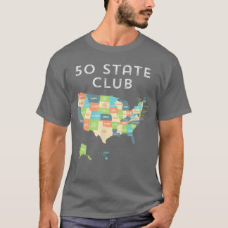 Camiseta Visite todos os 50 estados mapa EUA presente t par