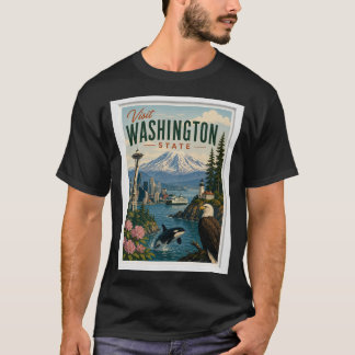 Camiseta Visite Washington State Travel Vintage