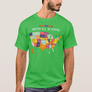 Camiseta Visitei O Mapa Dos 50 Estados