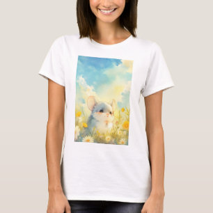 Camiseta Vislumbre Alegre de Flores Silvestres da Chinchila