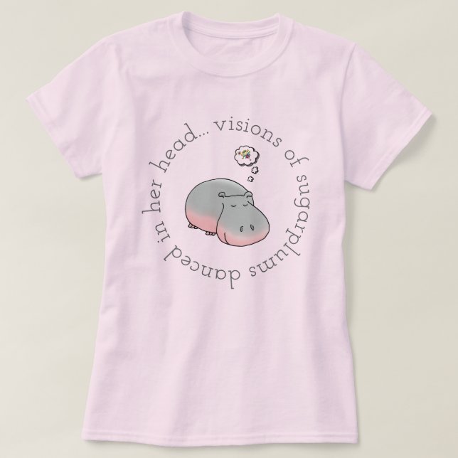 Camiseta Visões de Hippo de Sugarplums (Frente do Design)