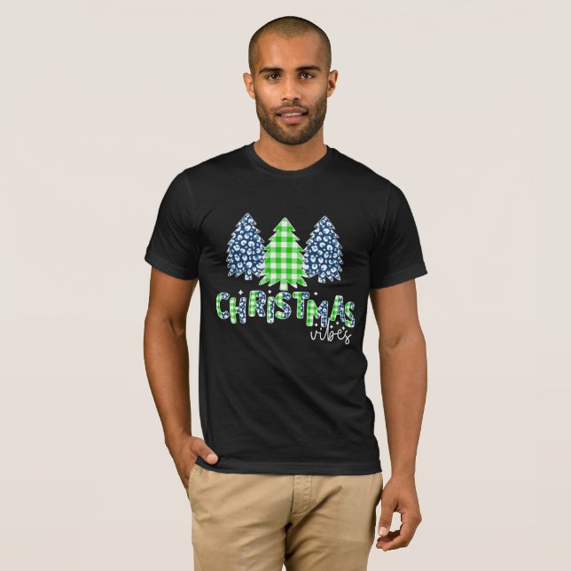 Camiseta Visões de Natal com xadrez verde (Frente Completa)