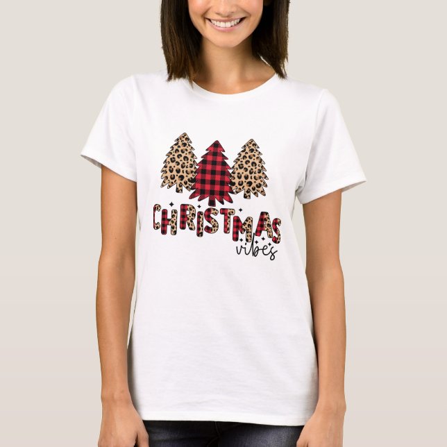 Camiseta Visões de Natal com xadrez vermelha (Frente)