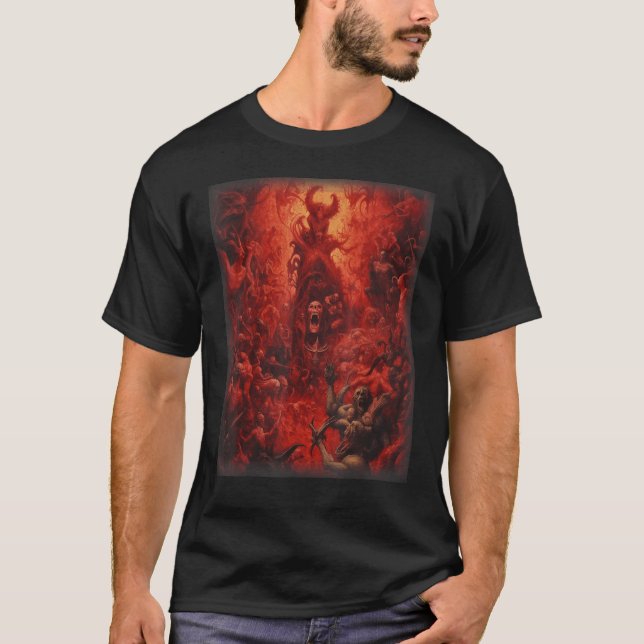 Camiseta Visões do Inferno Devils Satãs Demons Skelet Monst (Frente)