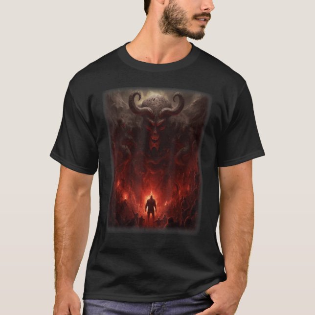Camiseta Visões do Inferno Satanás Diabos Demônios Monstro  (Frente)
