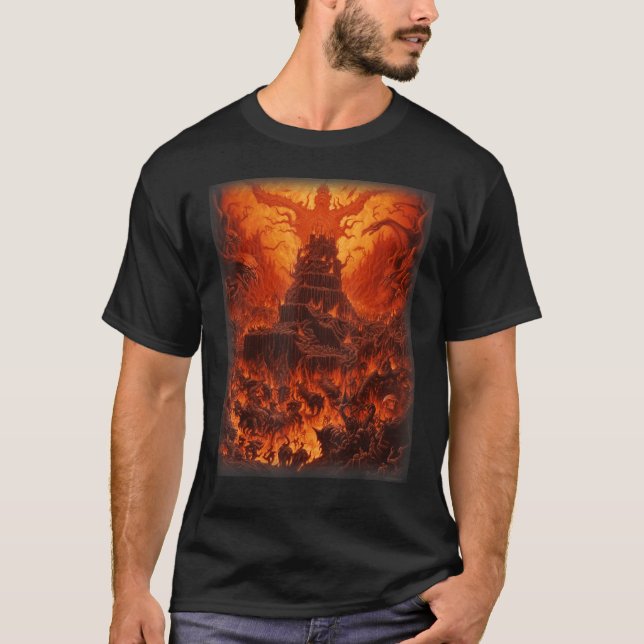 Camiseta Visões do Inferno Satanás Diabos Demônios Monstro  (Frente)