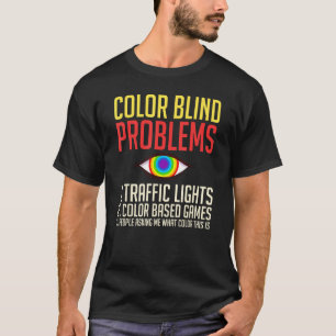 Camiseta Visões dos Óculos de Ensaio Cegos de Cores