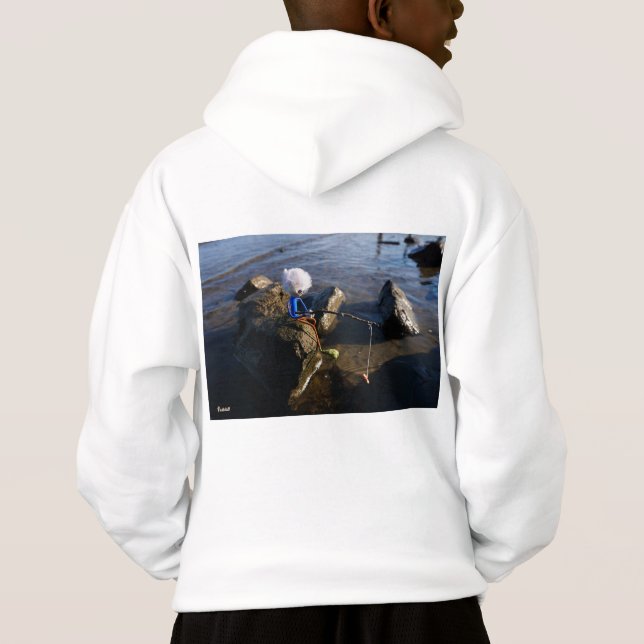 Camiseta Vissende Fubby op een steen. (Verso)